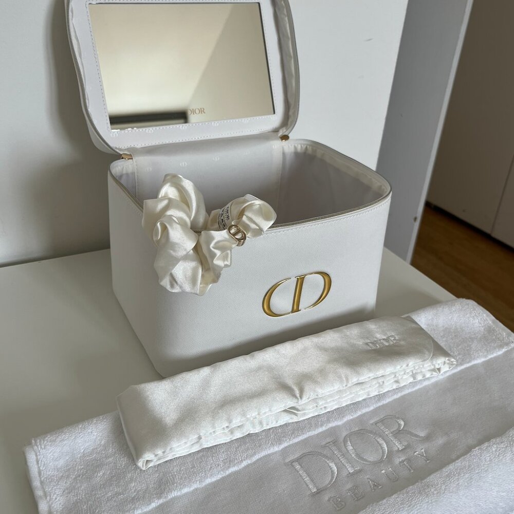 Dior Beauty White Vanity Case+ Spa Headband, Towel and Scrunchie Limited Edition